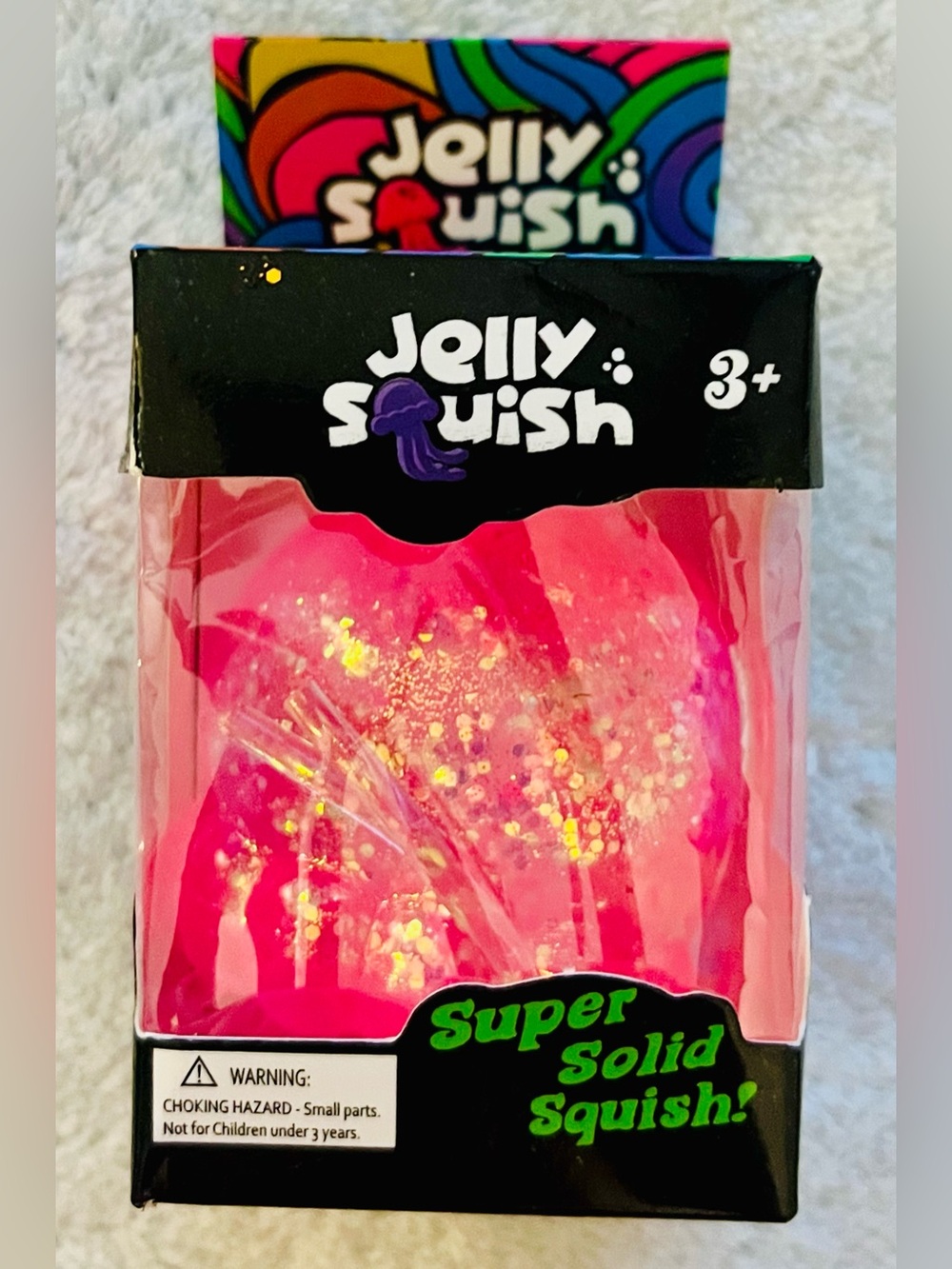 Jelly Squish Super Solid Squish! Pink Glitter Squishy